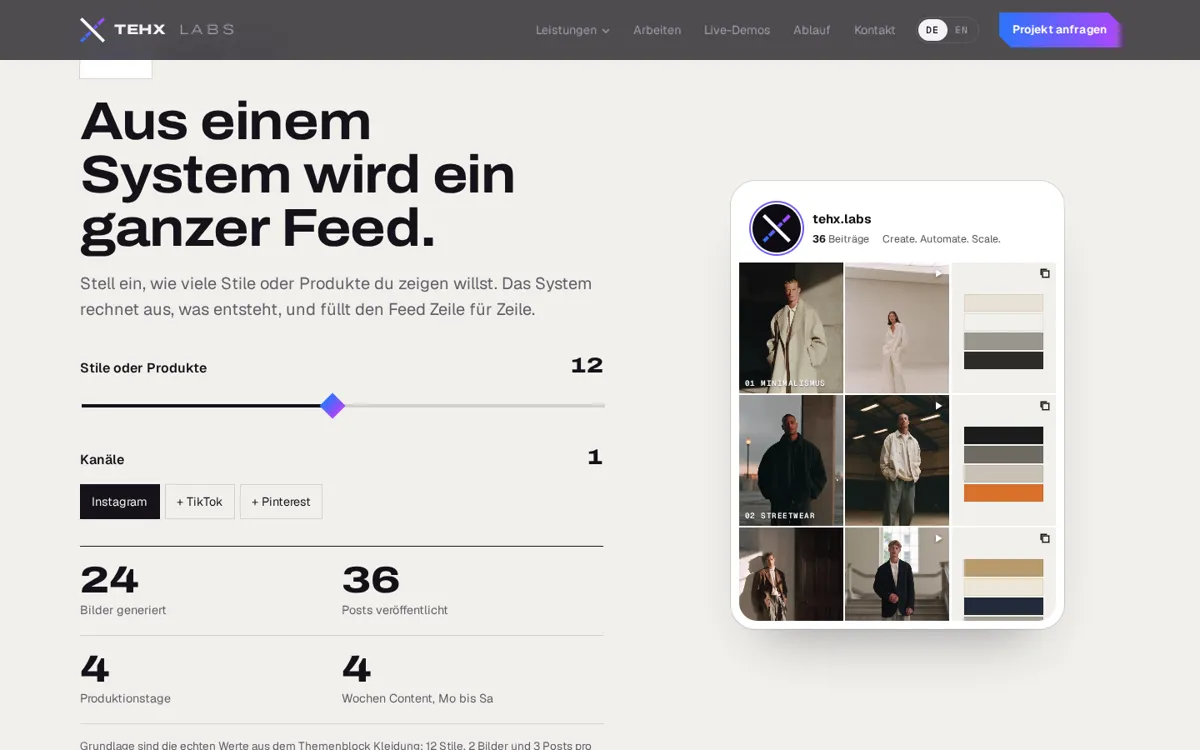 Interaktive Feed-Vorschau